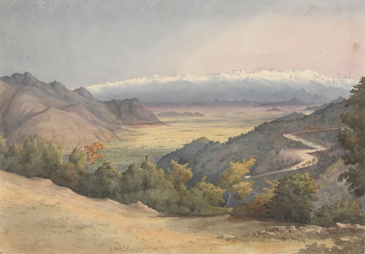 "Slätten i Santiago, Chile, från Cuesta del Prado, den 7 januari 1851 av Admiral Sir Edward Gennys Fanshawe