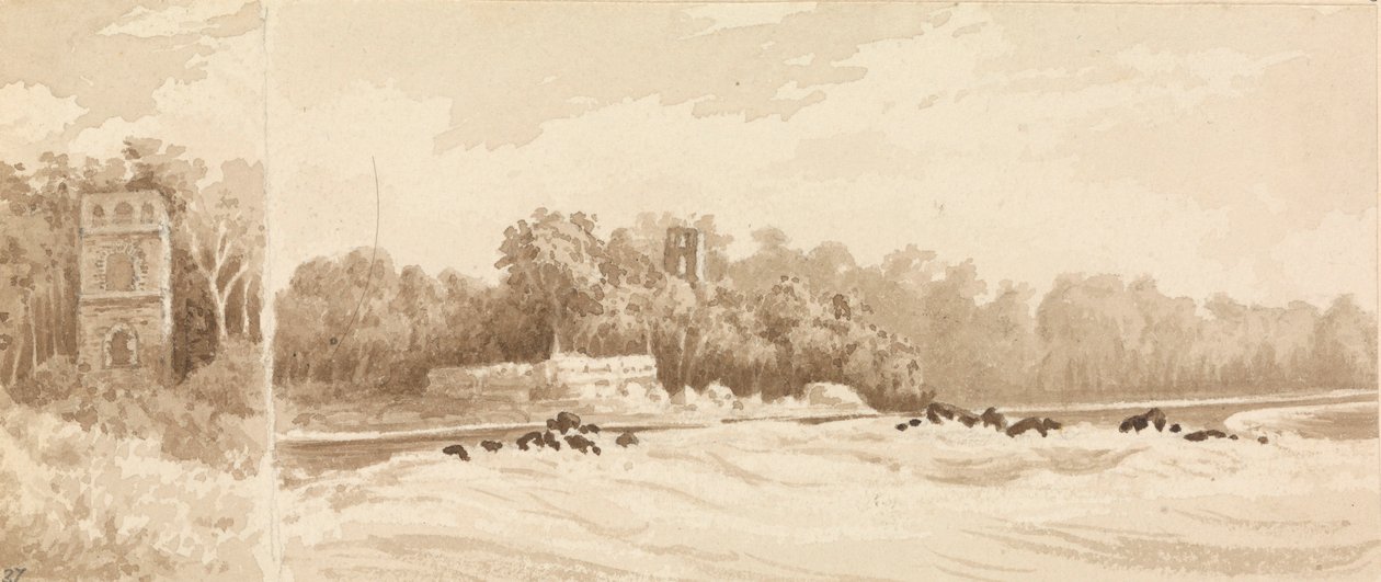 "Tornruin på platsen för Panamas gamla stad, som förstördes av sjörövaren Morgan 1670, mars 1850 av Admiral Sir Edward Gennys Fanshawe