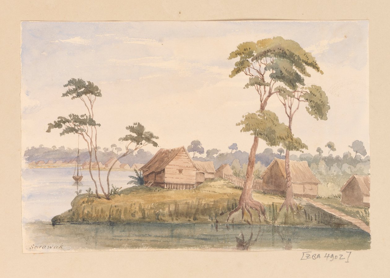Sarawak från Västindien, Nordamerika och Borneo klippbok av Admiral Sir Edward Gennys Fanshawe