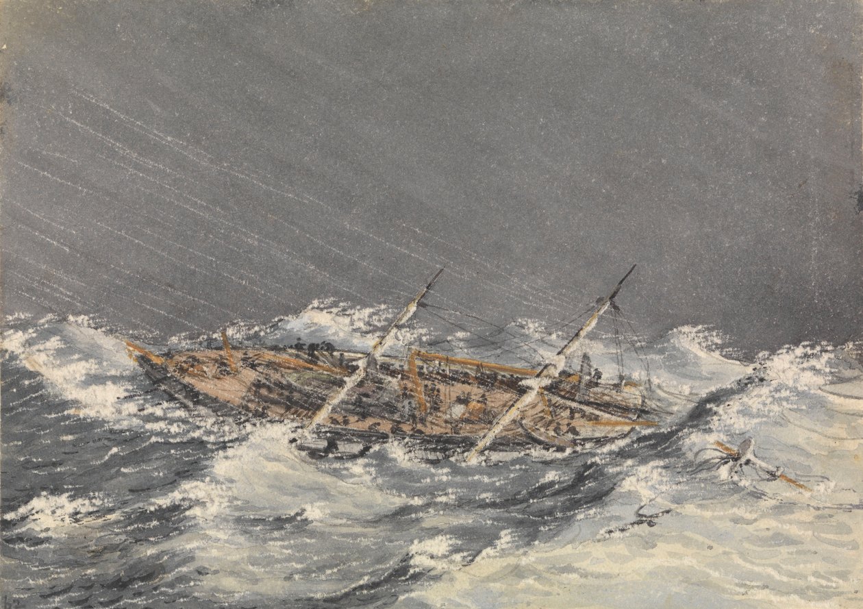 "Storm vid Mazatlan [Mexiko] den 28 oktober 1851 av Admiral Sir Edward Gennys Fanshawe