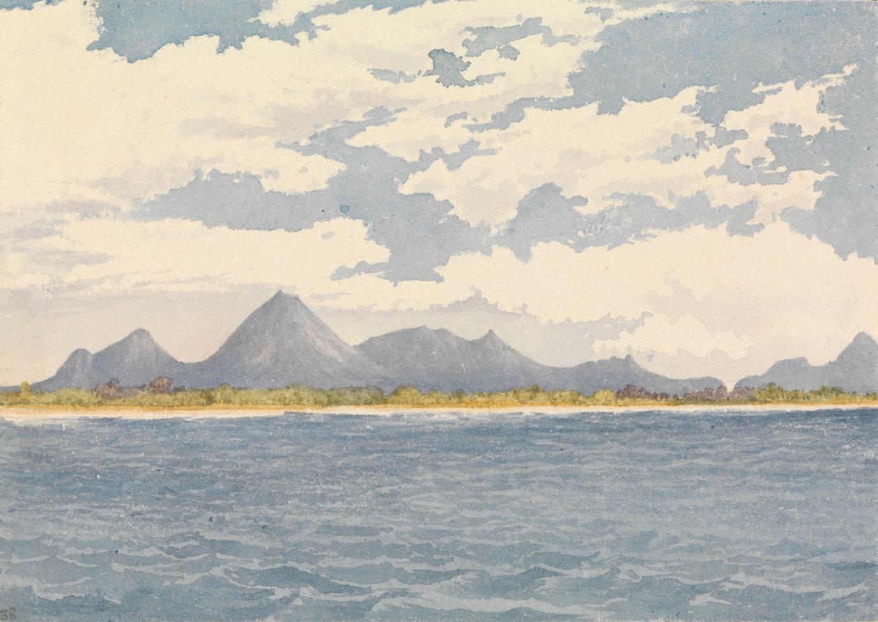 "De slocknade vulkanerna Viejo och Monotomba, Realejo [Nicaragua], 5 april 1850 av Admiral Sir Edward Gennys Fanshawe
