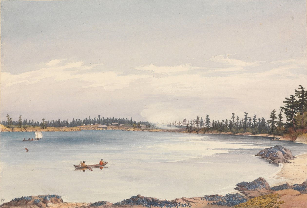 "Victoria Settlement, Vancouver Island, 13 augusti 1851 [Kanada] av Admiral Sir Edward Gennys Fanshawe