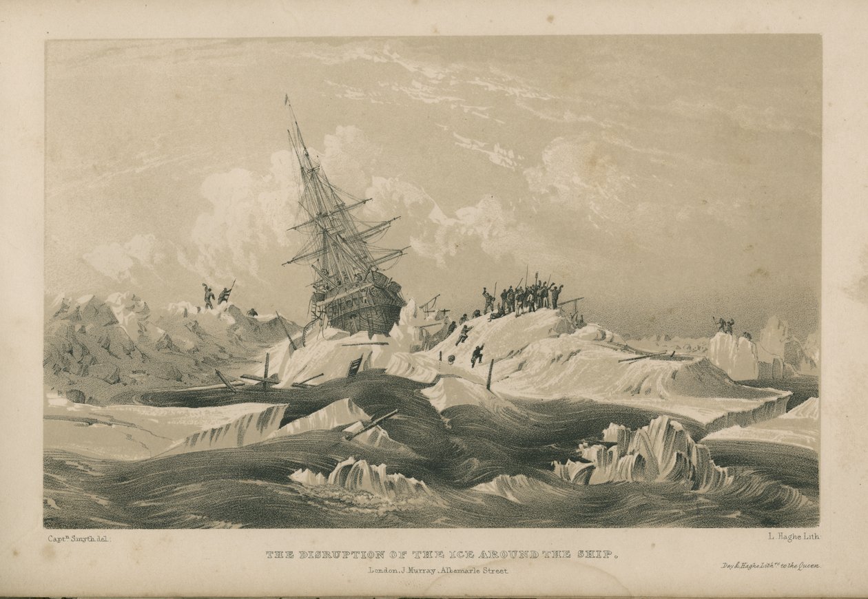 Störningen av isen runt fartyget av Admiral William Henry Smyth