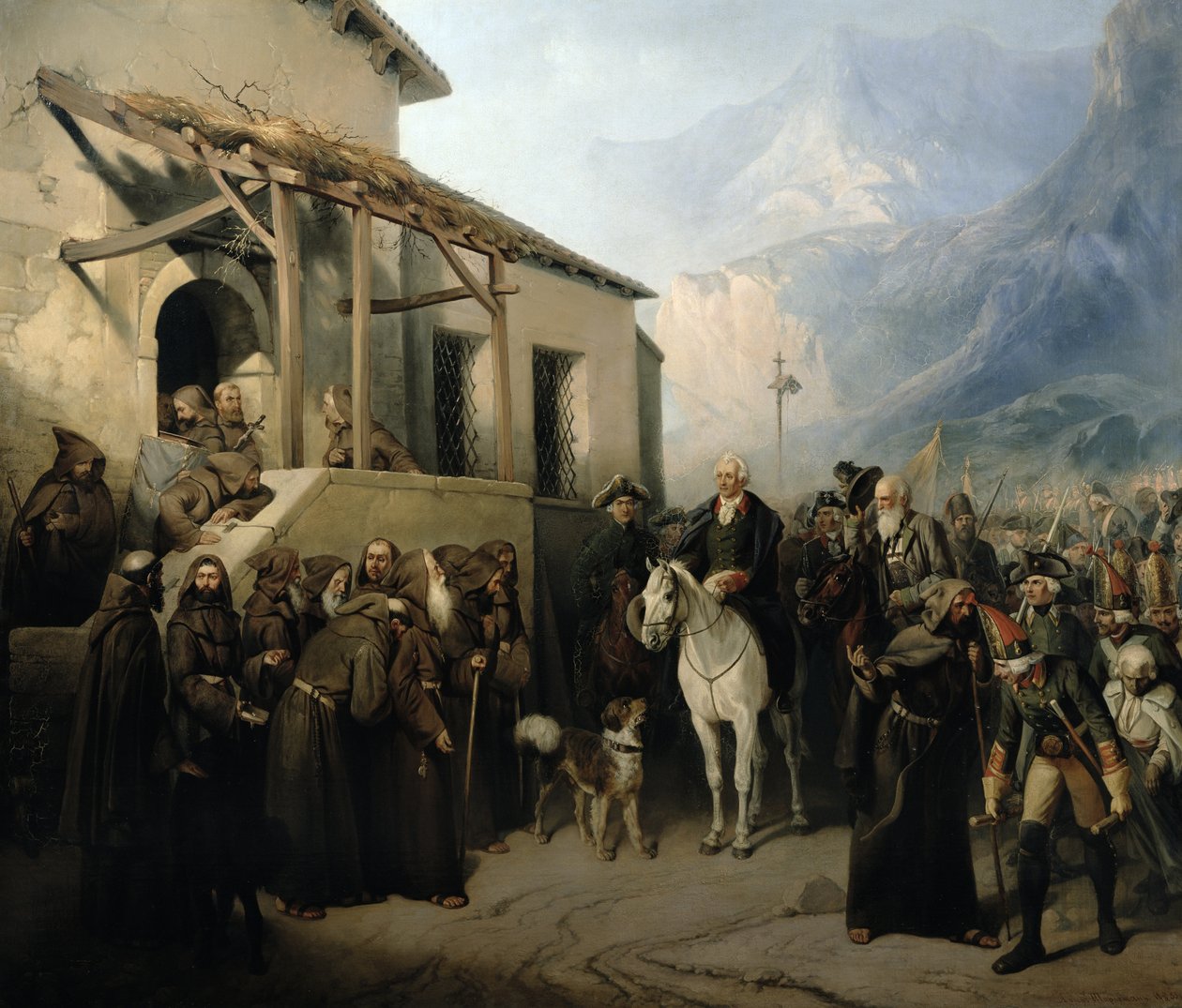 Feltmarskal Alexander Suvorov på St Gothard-topmødet, 13. september 1799, 1855 sverige av Adolf Jossifowitsch Charlemagne
