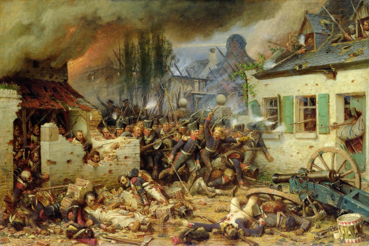 Att attackera preussarna i Plancenoit i slaget vid Waterloo, 1863 av Adolf Northern