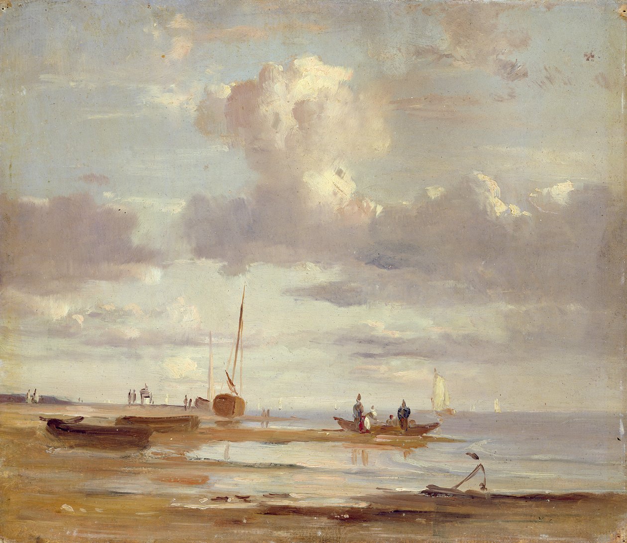 Elbe vid Blankenese (olja på papper) av Adolf Vollmer