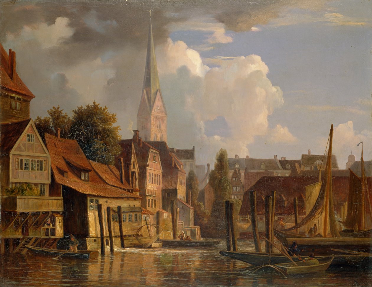 Den Kleine Alster i 1842, swed i 1842 av Adolf Vollmer