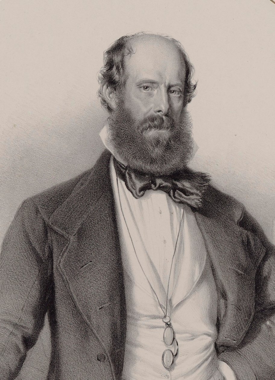 Porträtt av kompositören Luigi Ricci 1805-1859, 1858. av Adolf Dauthage