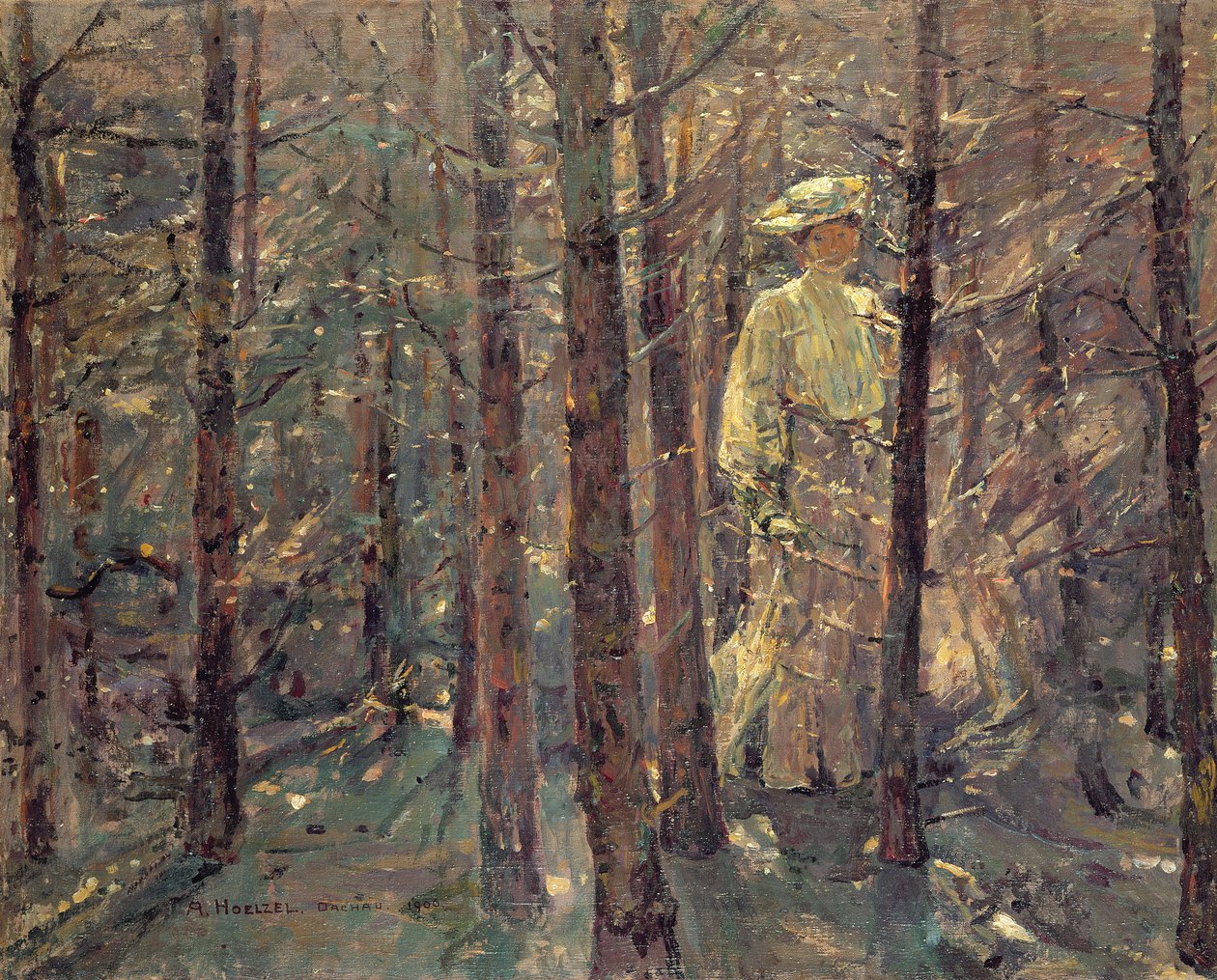 Kvinna i skogen, 1906 av Adolf Hoelzel