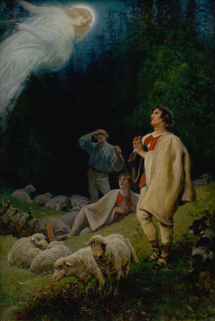 Bebådelsen till herdarna, 1880. av Adolf Liebscher