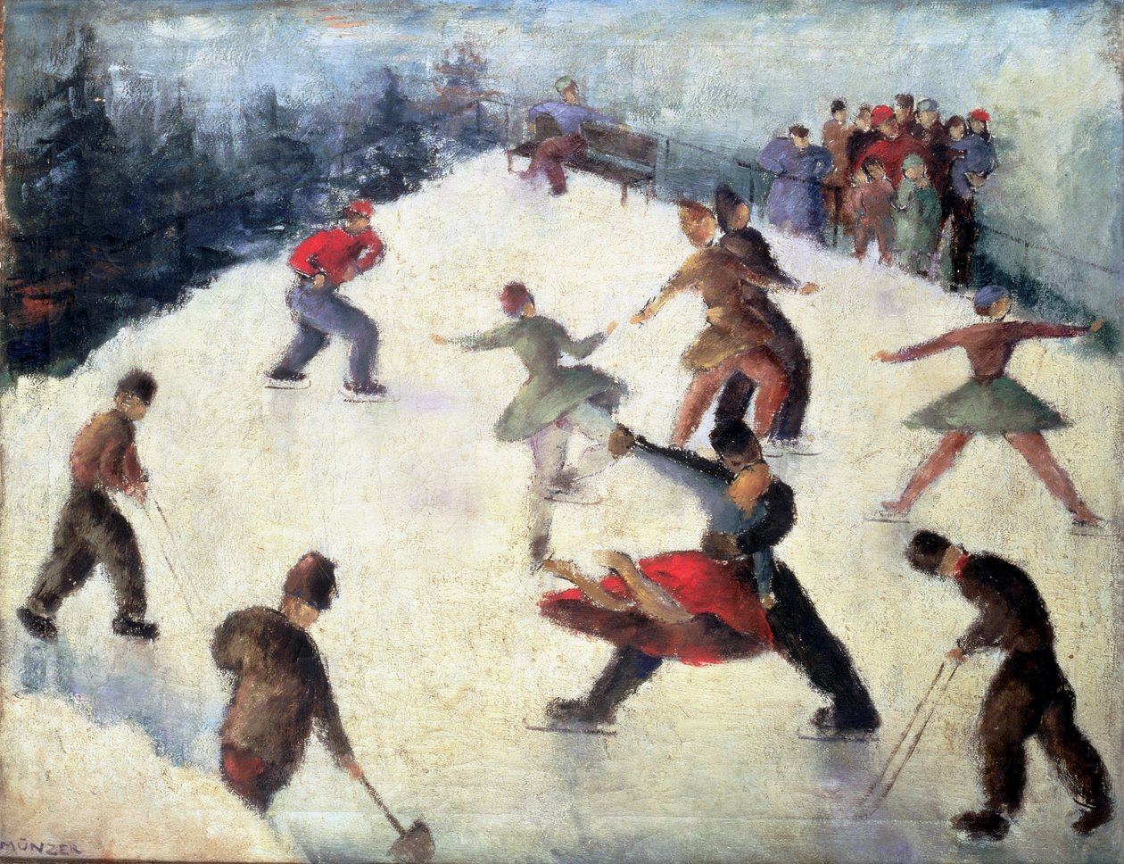 Skridskoscen vintertid ca 1920 av Adolf Munzer