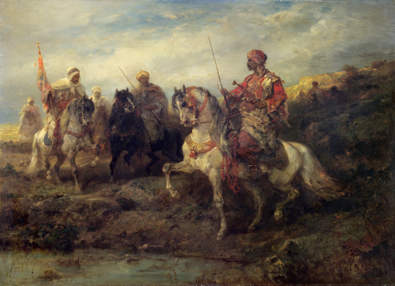 Arabiska krigare till häst av Adolf Schreyer