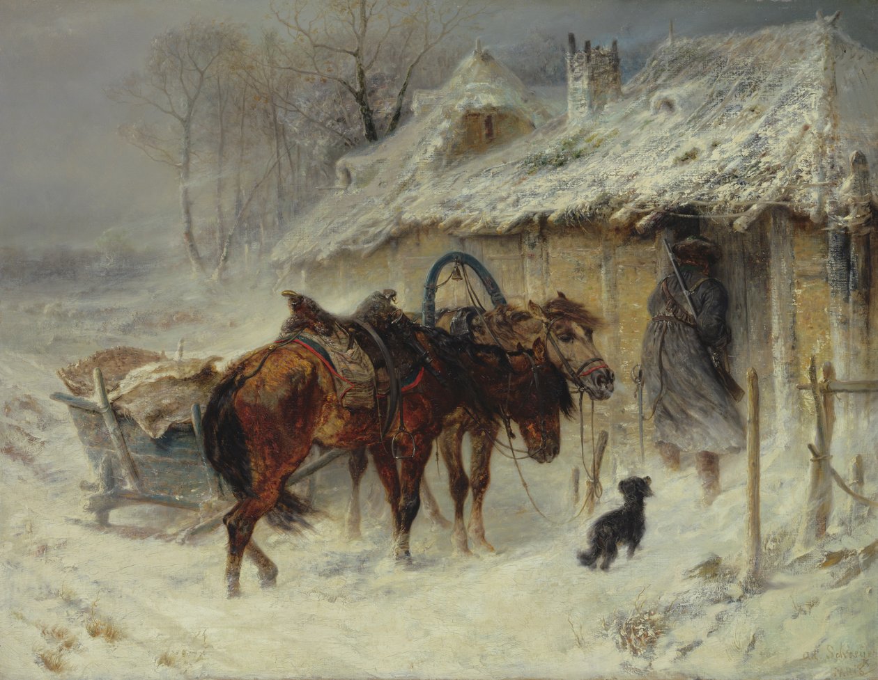 Söker efter smugglare, ca 1867 av Adolf Schreyer