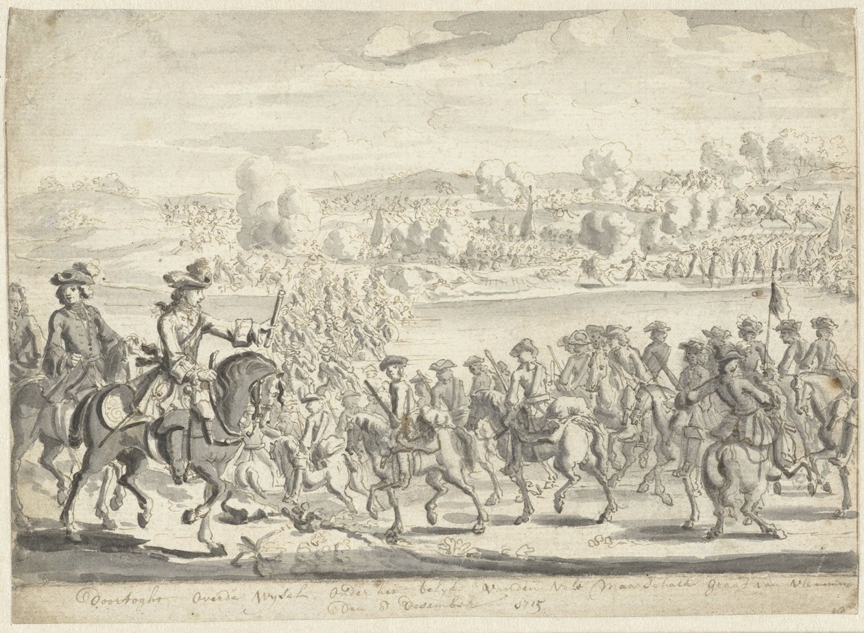 Den sachsiska armén passerade över Vistula den 8 december 1715 av Adolf van der Laan