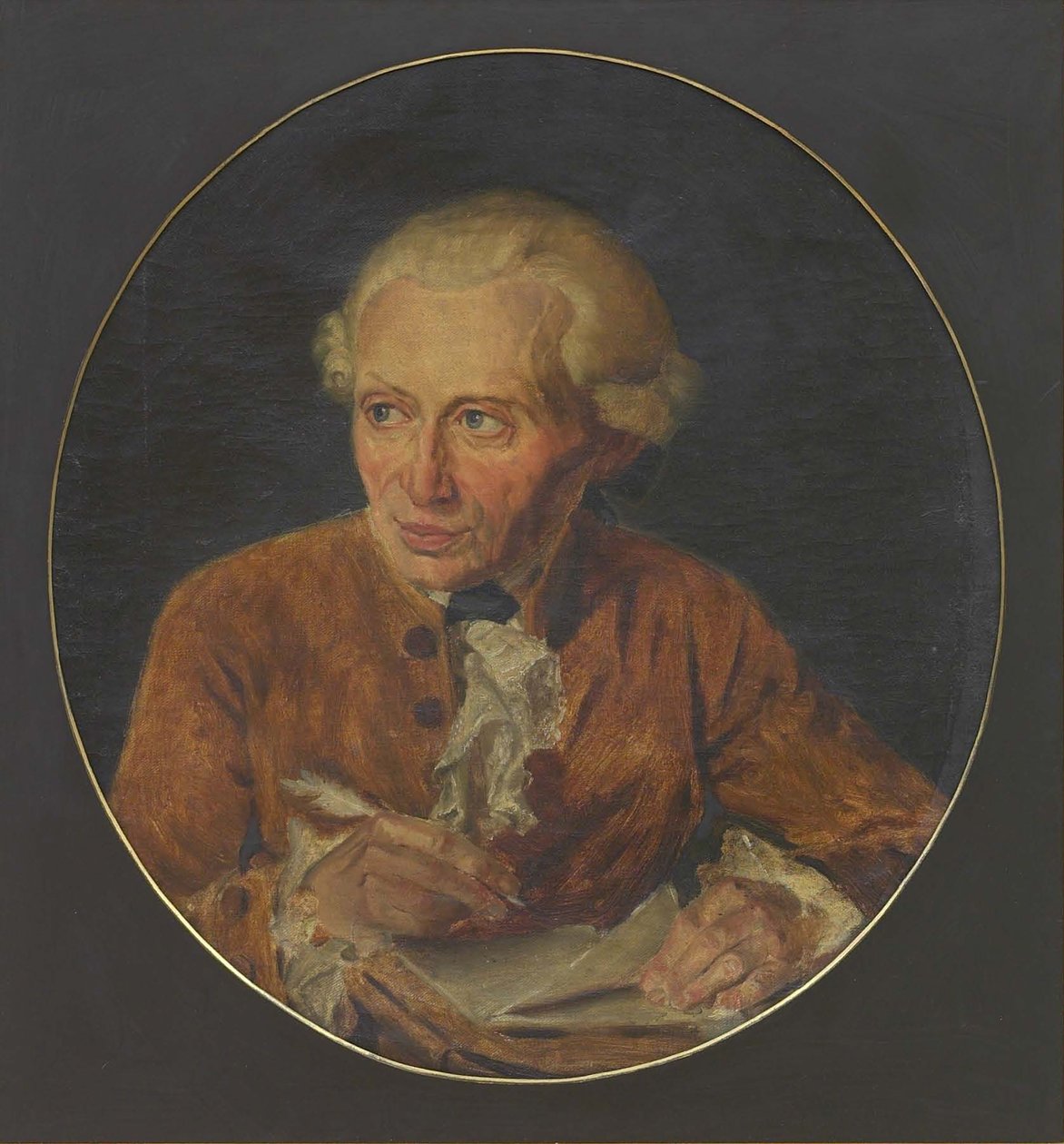 Porträtt av Immanuel Kant 1724-1804, tidigt 1800-tal av Adolf von Heydeck