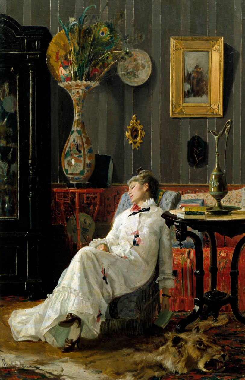Tuppluren. Målning av Adolfo Belimbau (1845-1938) av Adolfo Belimbau