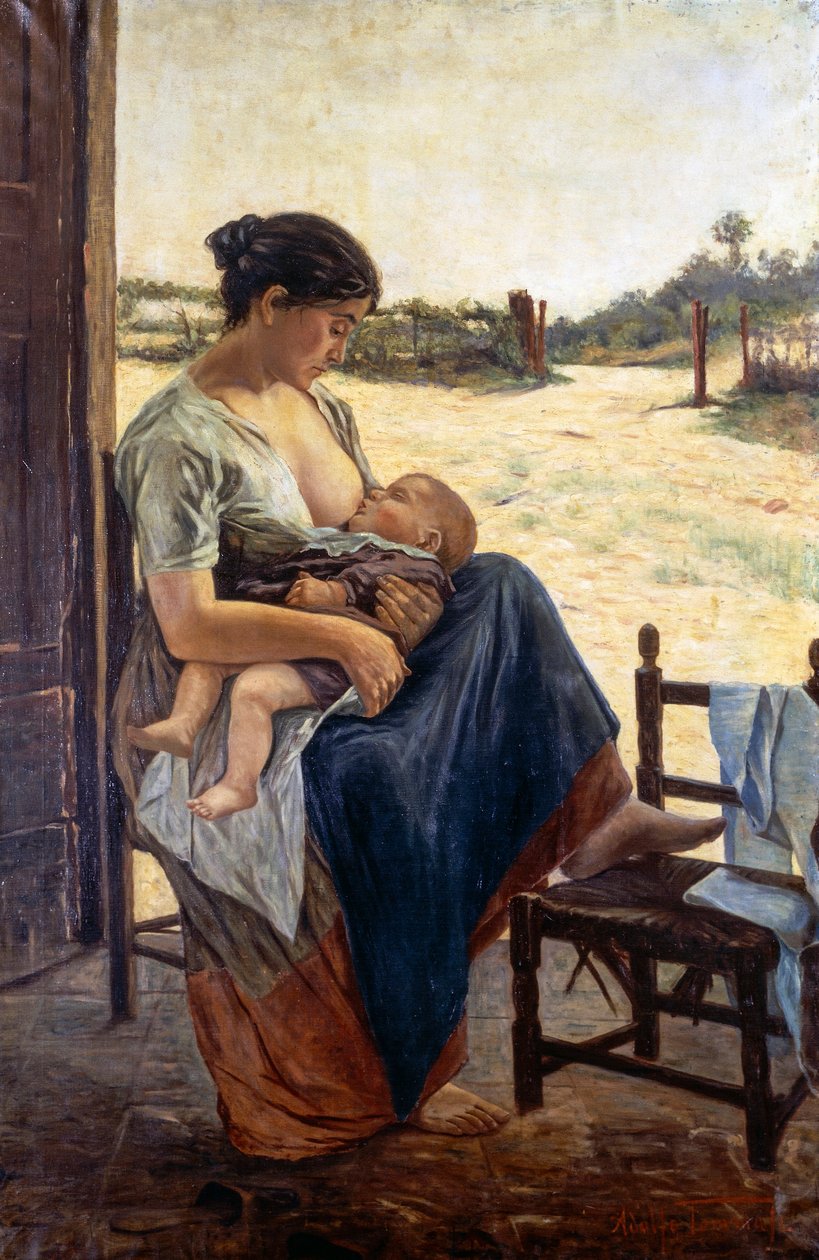 Maternity, av Adolfo Tommasi (1851-1933), olja på duk av Adolfo Tommasi
