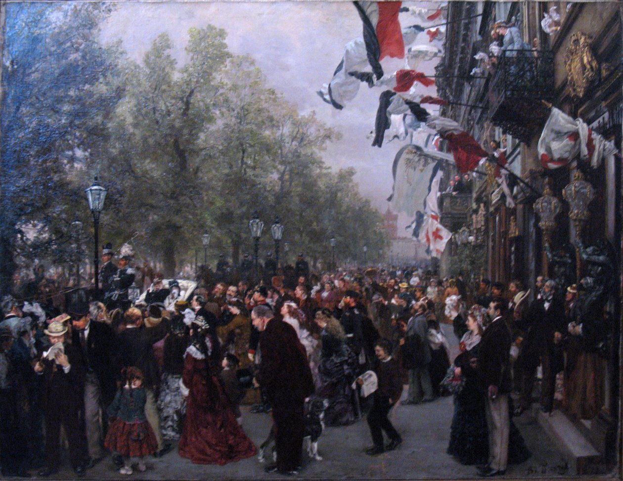 Abreise Koenig Wilhelms I. zur Armee  av Adolph Menzel
