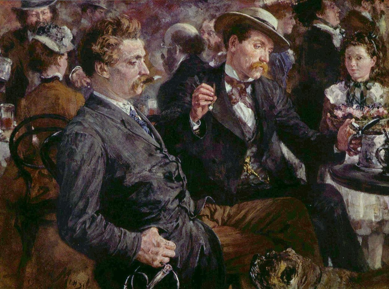 At the beer garden av Adolph Menzel