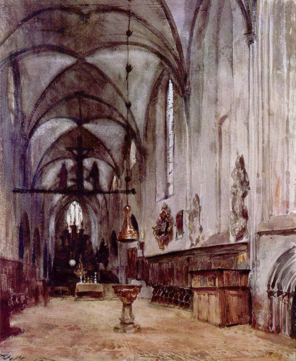 Chor der alten Klosterkirche in Berlin av Adolph Menzel