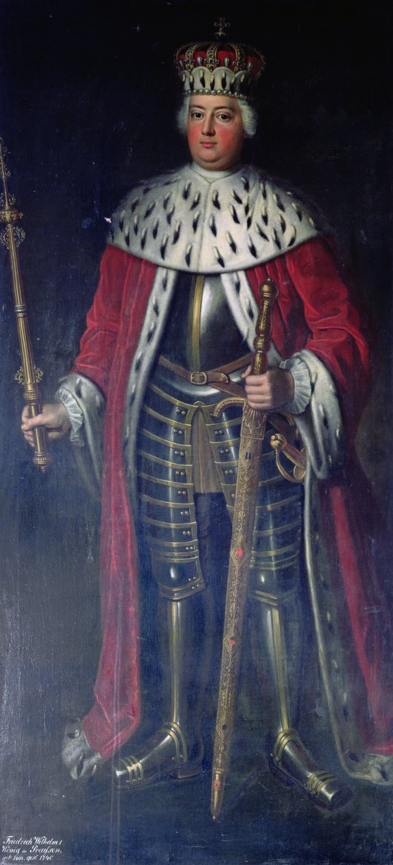 Fredrik Vilhelm I, kung av Preussen i sina Regalier, av Adolph Menzel