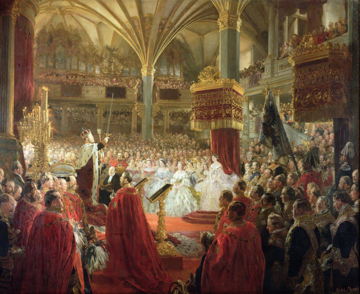 Kung William I:s kröning i Königsberg 1861, ca 186165 av Adolph Menzel