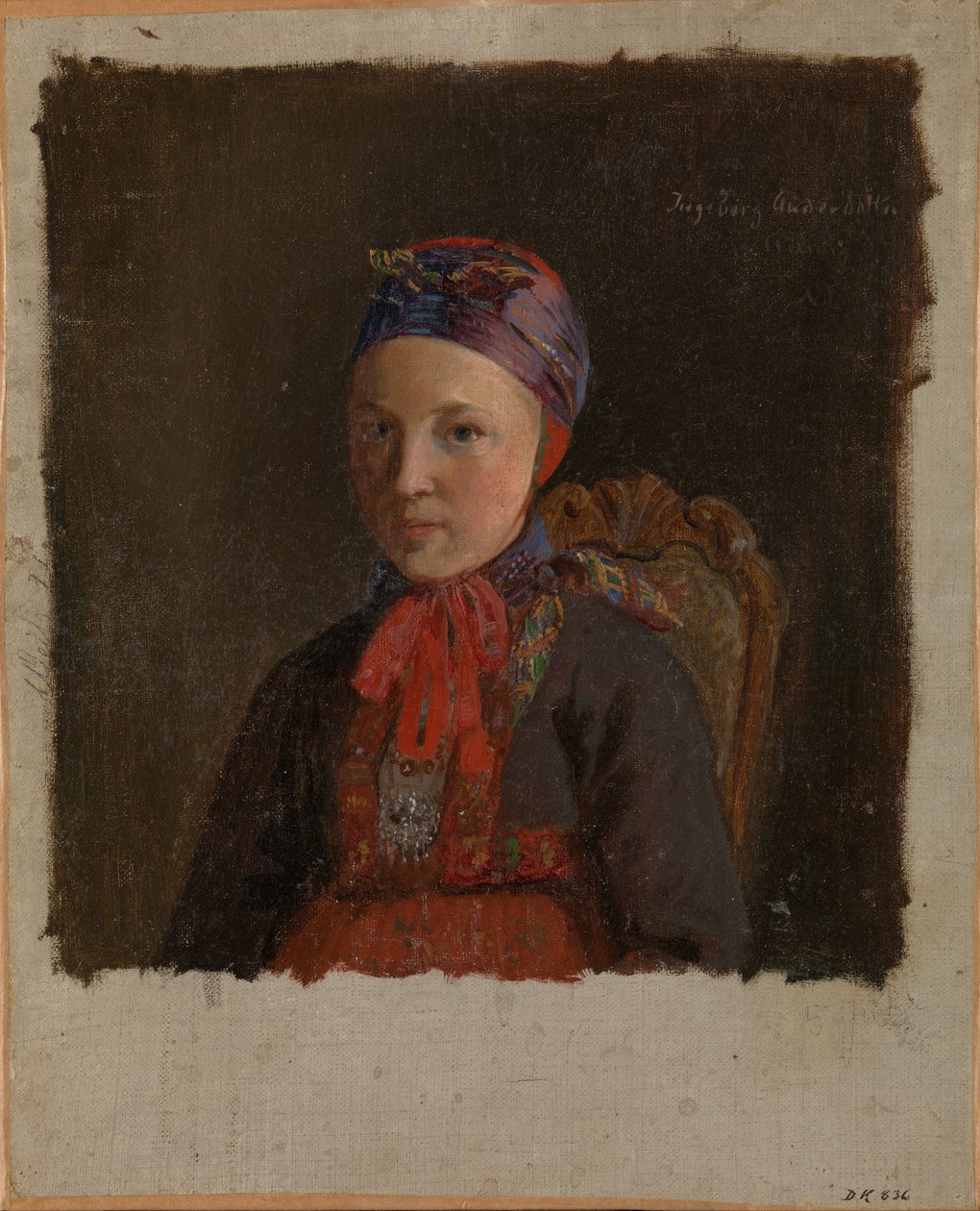 Porträtt av Ingeborg Anderdatter Gulsvig av Adolph Tidemand