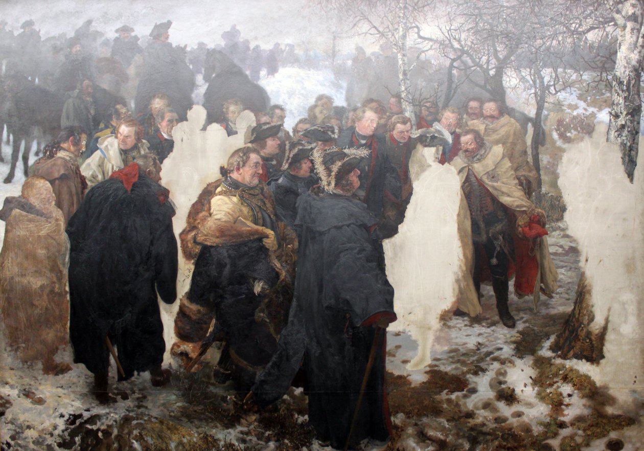 Anförande av Fredrik den Store till hans generaler före slaget vid Leuthen 1757 av Adolph Menzel