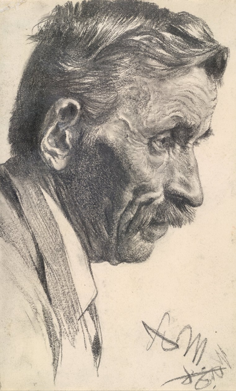 A mans head av Adolph Menzel