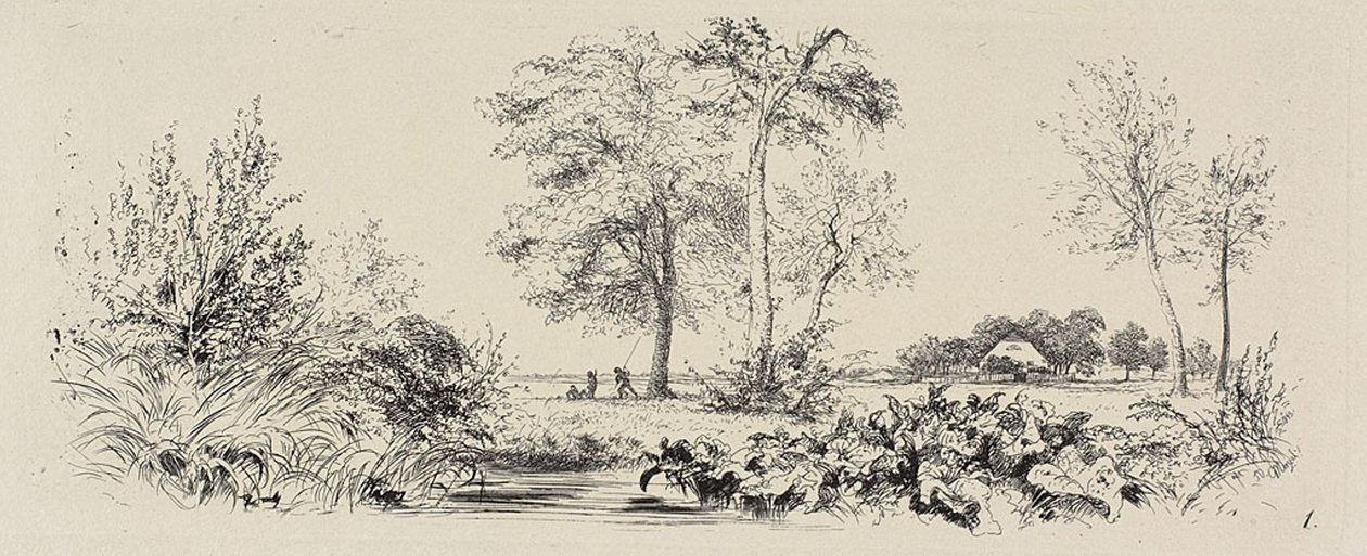 Tallrik ett, från Radierversuche av Adolph Menzel