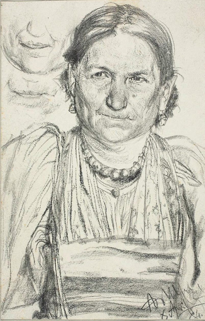 Porträtt av en bondkvinna av Adolph Menzel