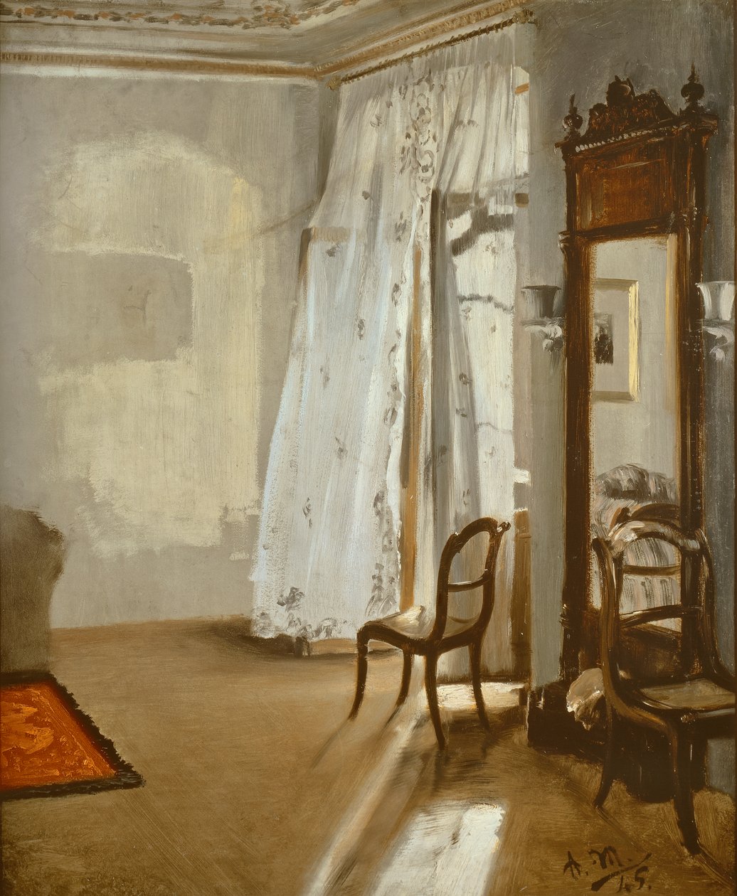 Rum med balkong av Adolph Menzel