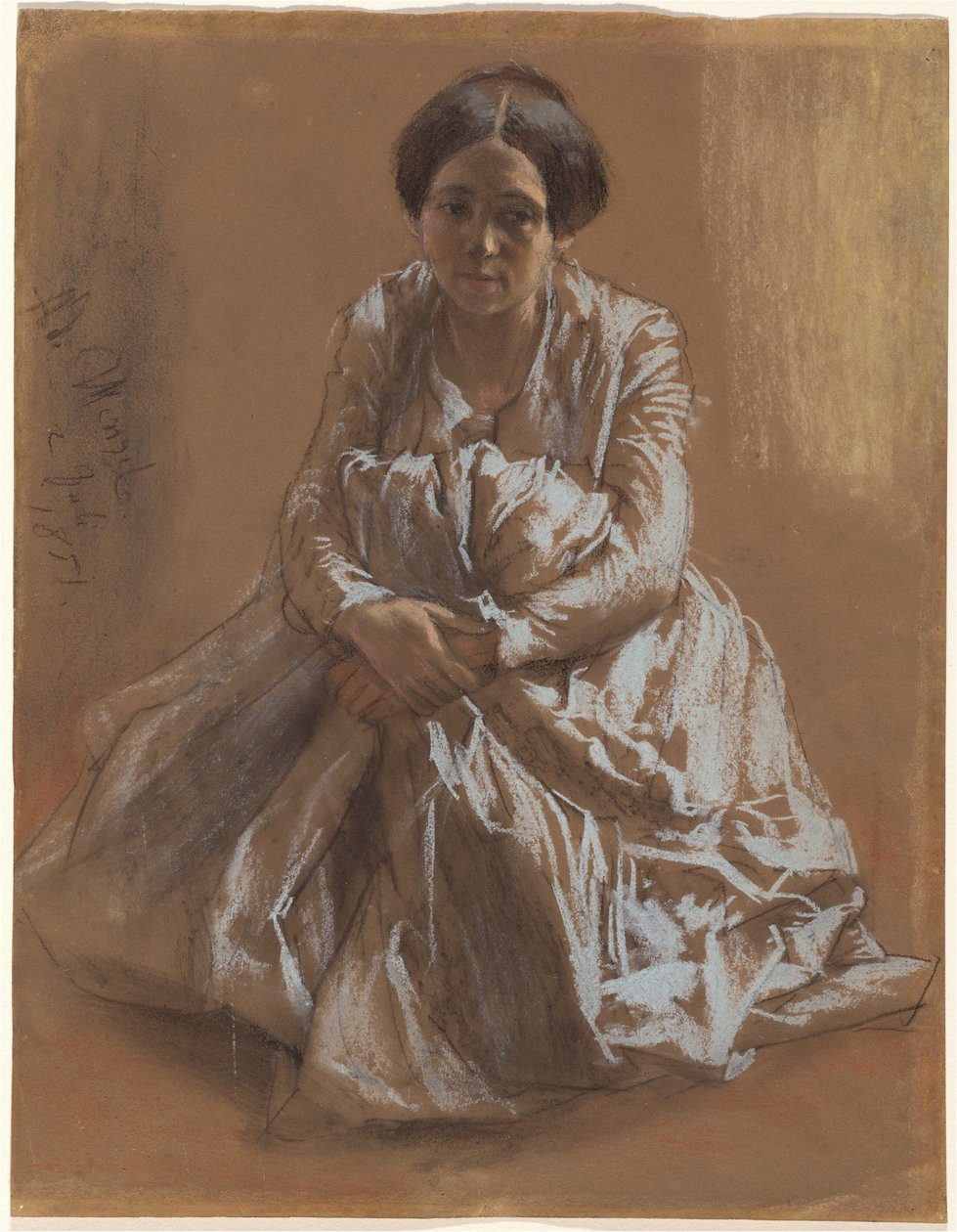 Konstnärens syster Emilie av Adolph Friedrich Erdmann von Menzel