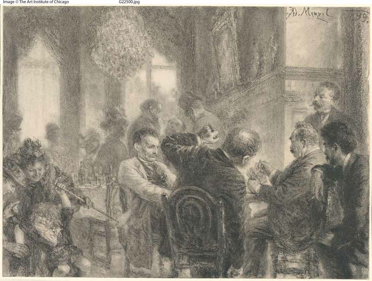 Kortspelet av Adolph Menzel