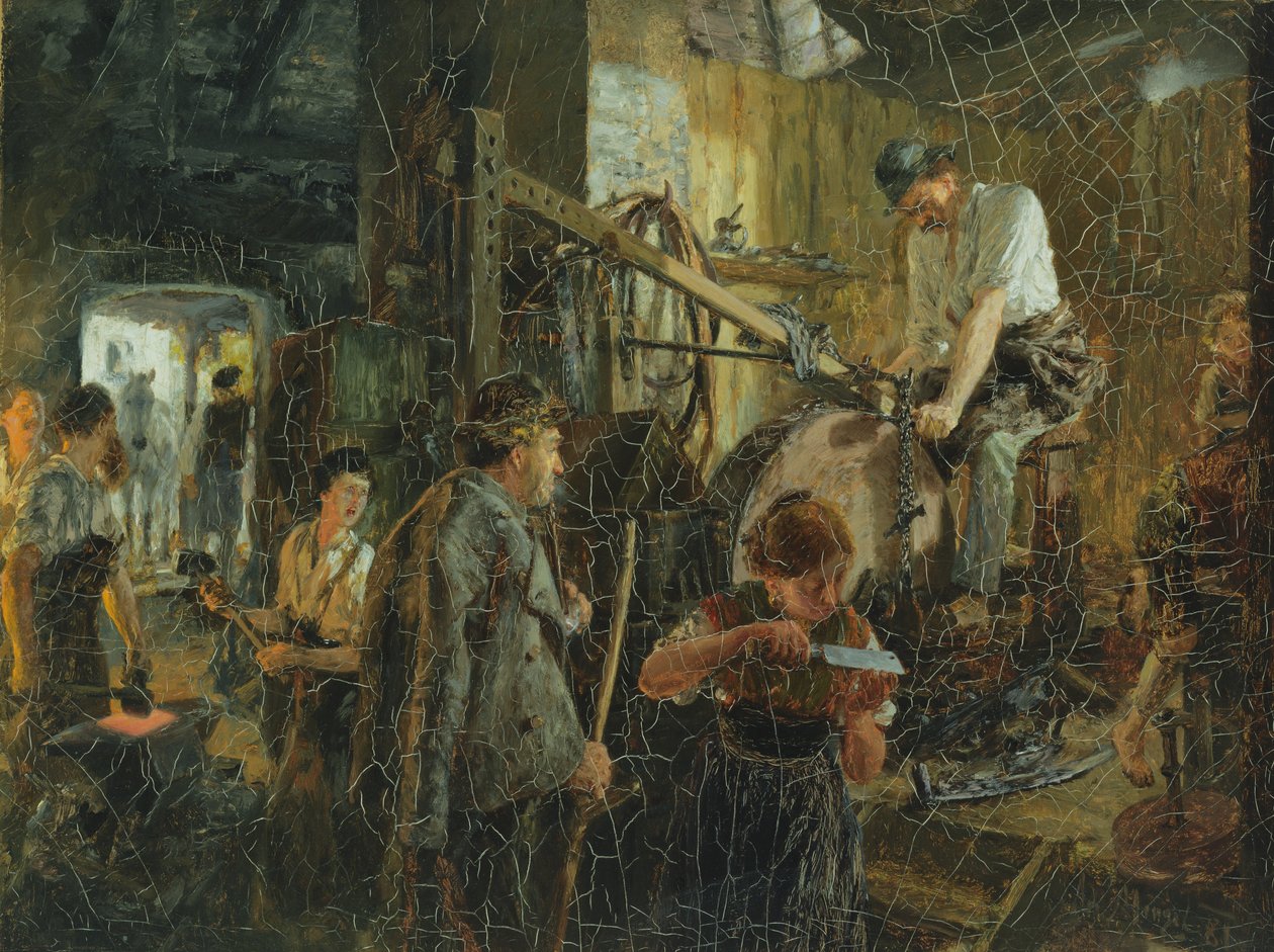 Knivsliparen vid smedjan i Hofgastein, 1881 av Adolph Menzel