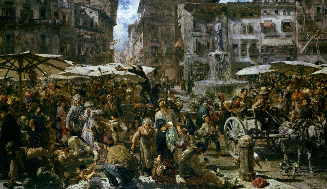 Veronas marknad av Adolph Menzel