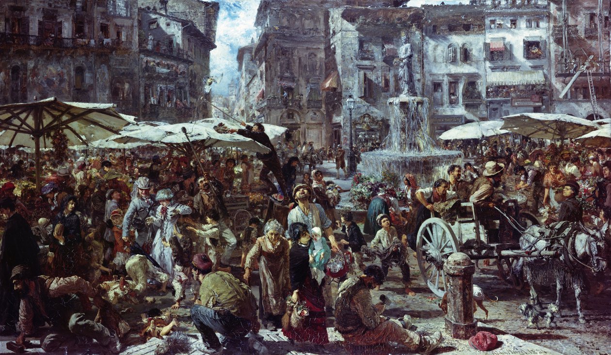 Veronas marknad av Adolph Menzel