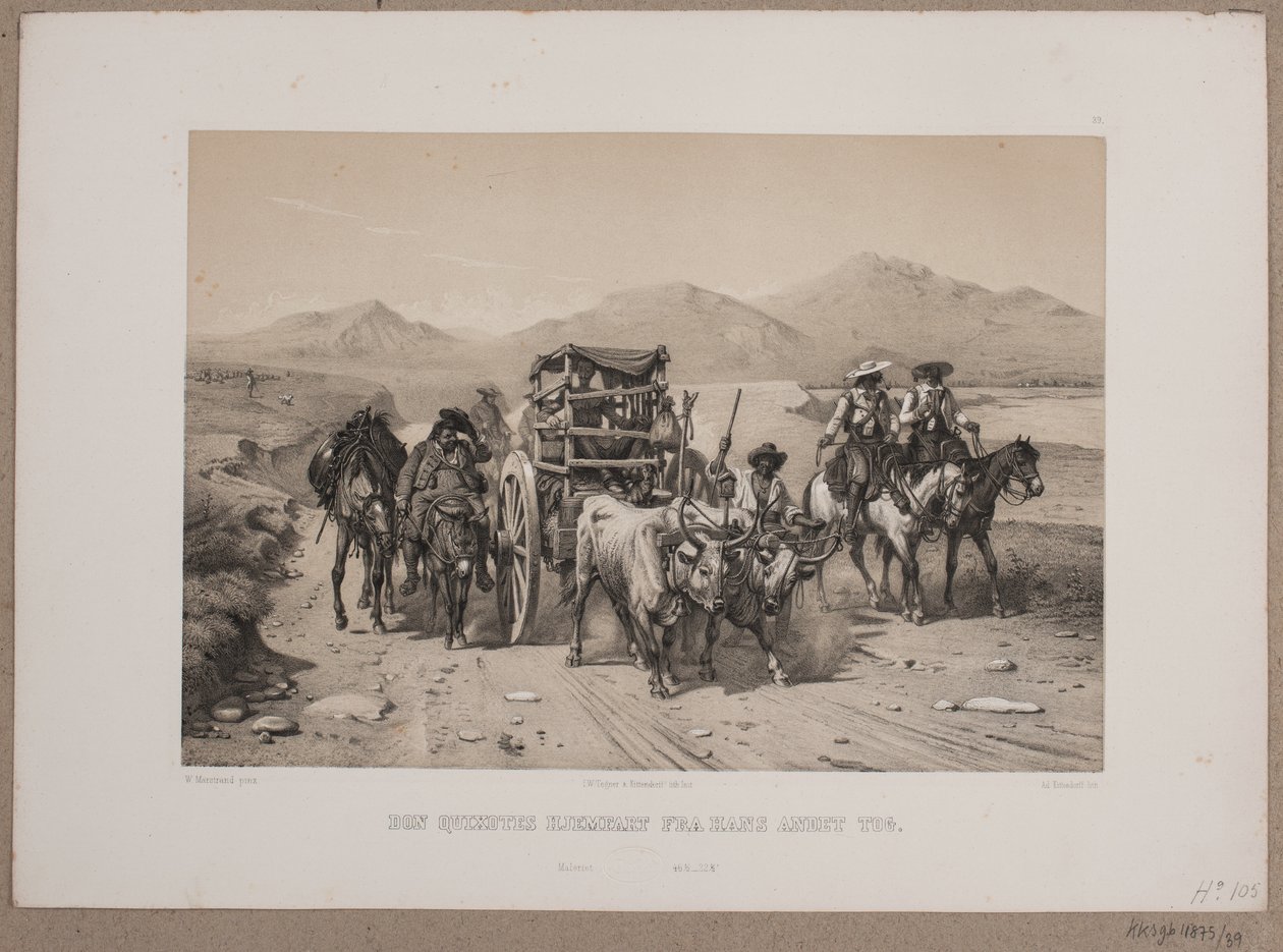 Don Quijotes hemresa från sitt andra tåg. av Johan Adolph Kittendorff