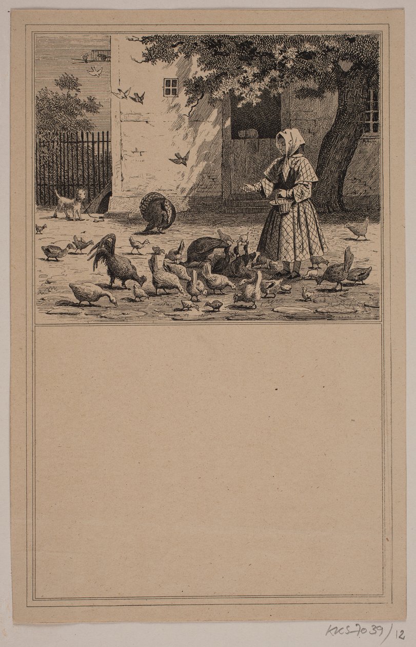 I hönshuset. Nej. 11 i Chr. Winther och M. Rørbye, "25 bilder för små barn" av Johan Adolph Kittendorff
