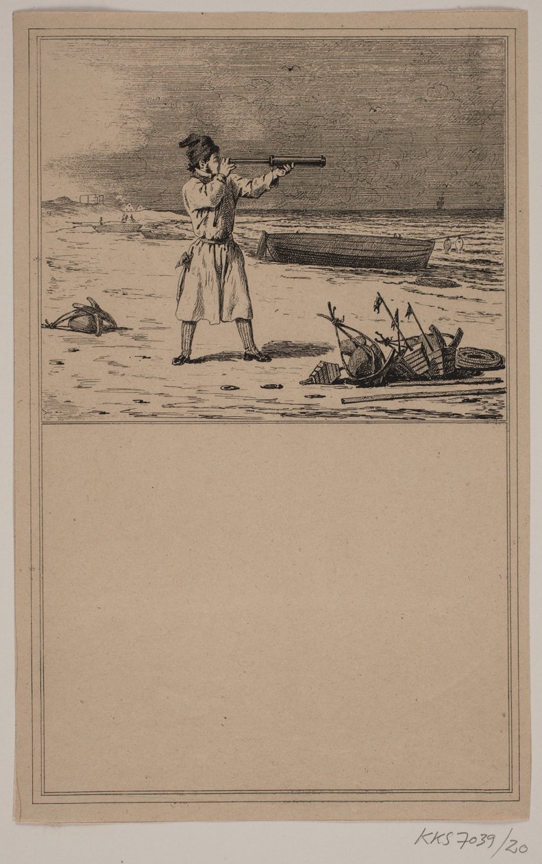 Piloten. Nej. 19 i Chr. Winther och M. Rørbye, "25 bilder för små barn" av Johan Adolph Kittendorff