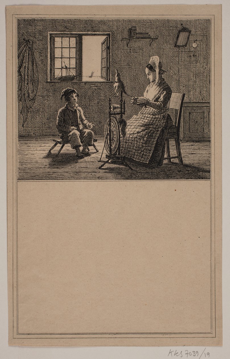 Mor och son. Nej. 18 i Chr. Winther och M. Rørbye, "25 bilder för små barn" av Johan Adolph Kittendorff