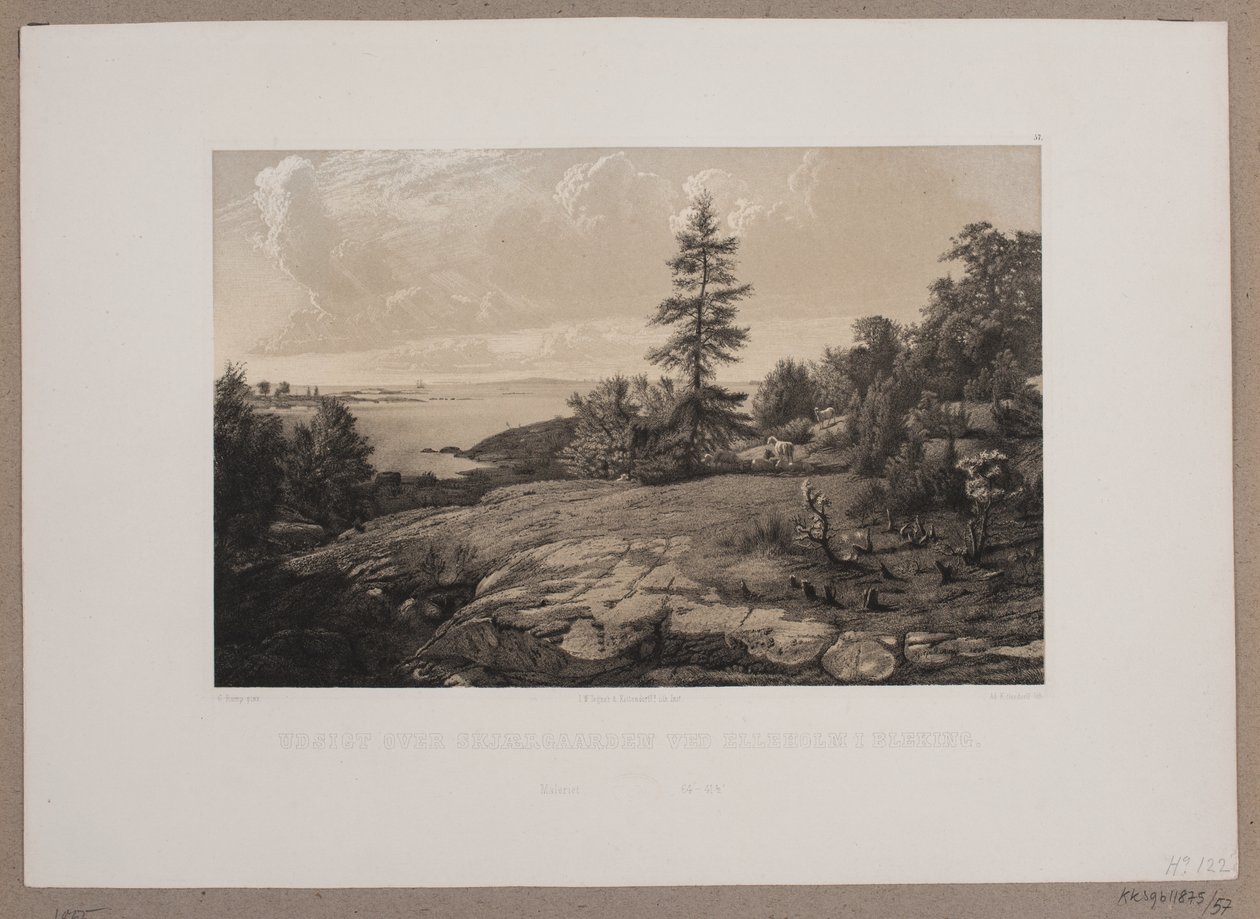 Utsikt över skärgården vid Elleholm i Bleking. av Johan Adolph Kittendorff