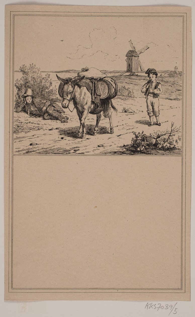 Åsnan. Nej. 4 i Chr. Winther och M. Rørbye, "25 bilder för små barn" av Johan Adolph Kittendorff