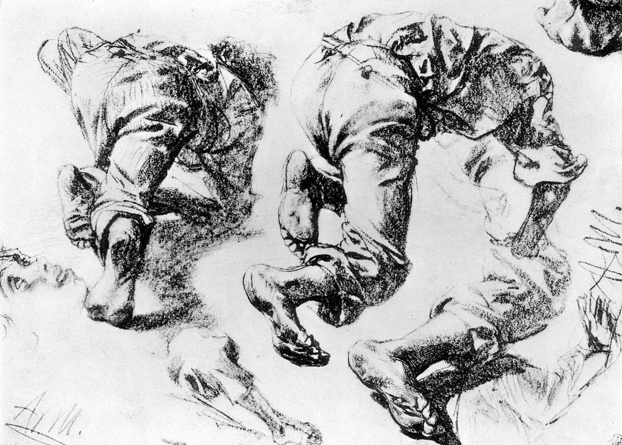 En sida med skisser, 1913. av Adolph Menzel