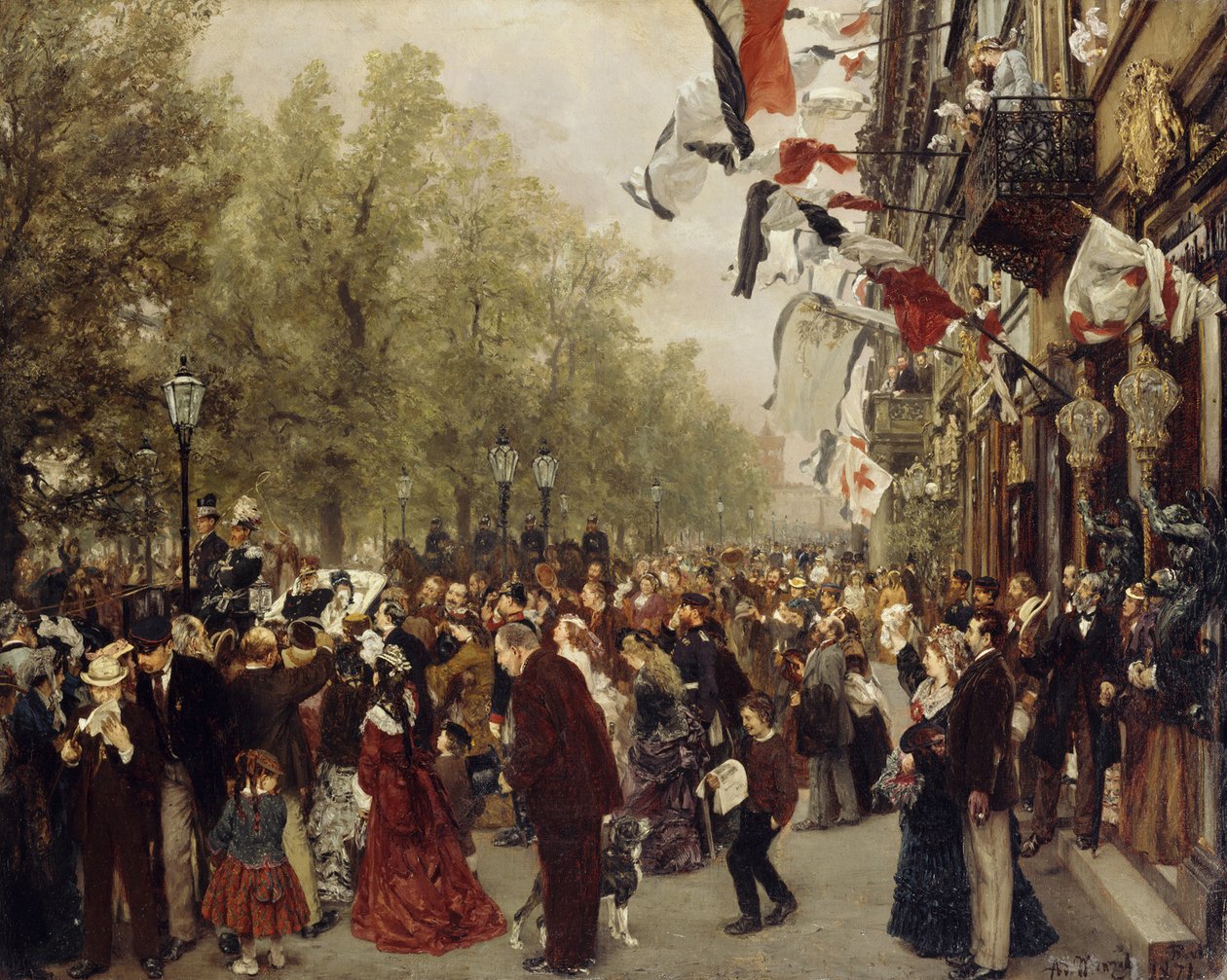 Kung Vilhelm I:s avresa till armén den 31 juli 1870 av Adolph Menzel