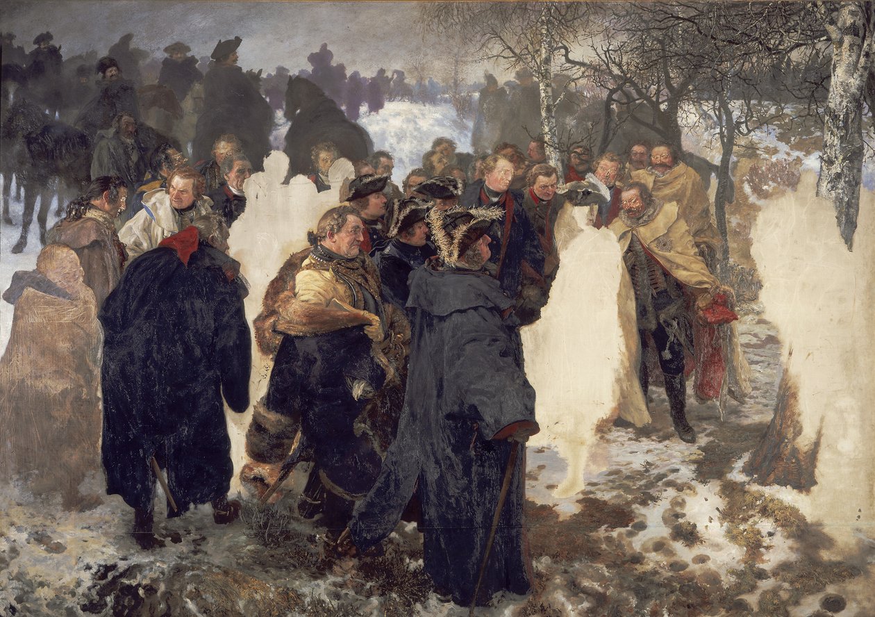 Fredrik den stores tal till sina generaler före slaget vid Leuthen 1757. Ofullbordad av Adolph Menzel