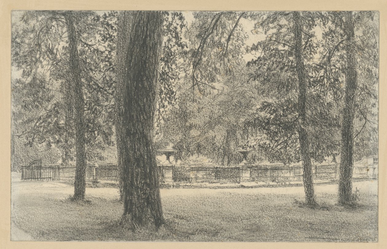 Balustrad vid ingången till Sanssouci-parken av Adolph Menzel