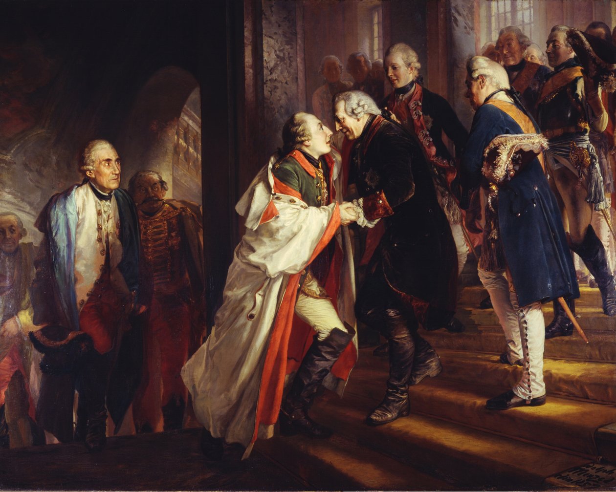Mötet mellan Fredrik II och kejsar Josef II i Neiße år 1769 av Adolph Menzel