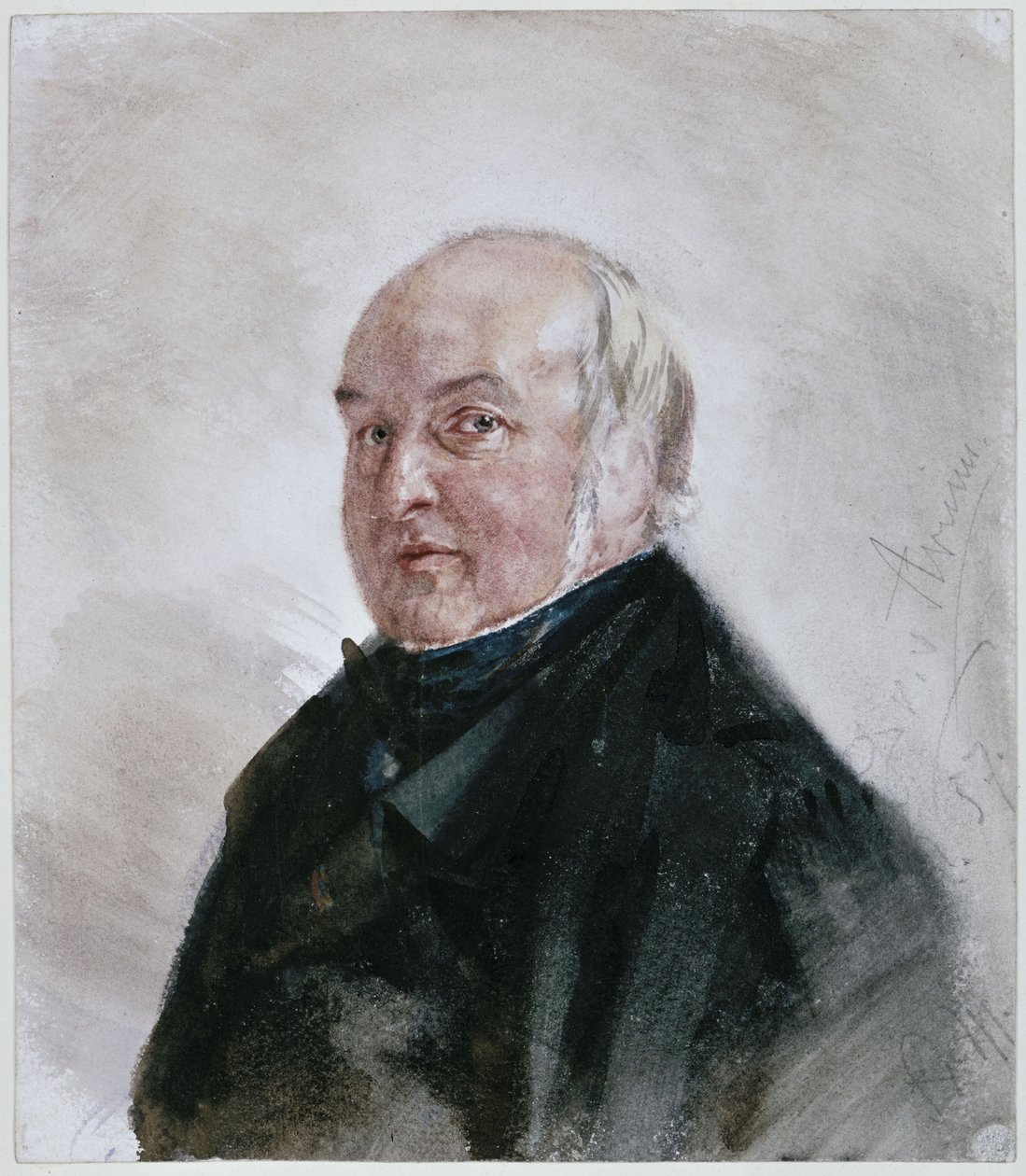 Porträtt av dr von Arnim, bröstbild mot vänster av Adolph Menzel