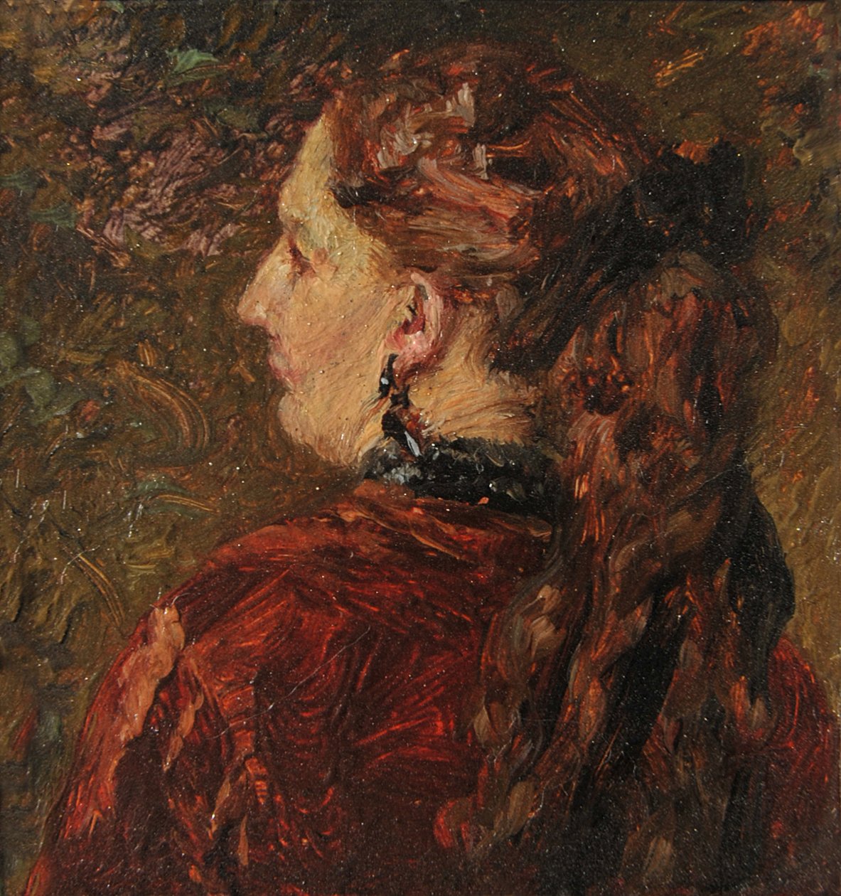 Porträtt av en dam. Miniatyr ur Löwe-samlingen av Adolph Menzel